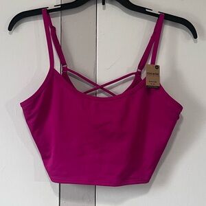 PINK VS Magenta Strappy Back Sports Bra NWT Size Medium